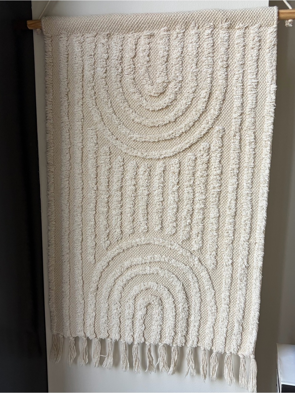 Urban Outfitters Cream Textured Boho Wall Hanging Tapestry
